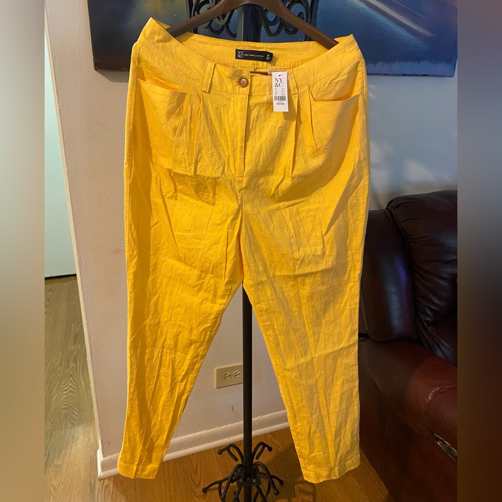 New York & Company Yellow WOMENS Cargo Pants SIZE M  32 X31
